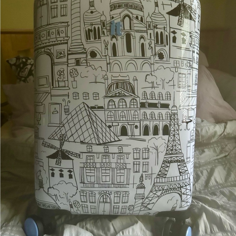Whimsical Black and White Architectural Pattern